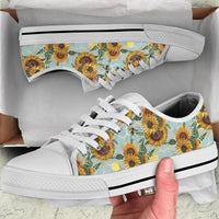 Sneakers-Sunflowers Sky -Womans Low Top Canvas Sneakers, Cruise Fashion Shoes - MaWeePet- Art on Apparel