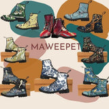 Naturals Latte-Women's Combat boots,  Festival, Combat, Vintage Hippie Lace up Boots - MaWeePet- Art on Apparel