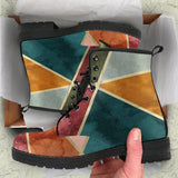 Earth Pattern -Womans Combat boots, Designer Boots, Combat Boots, Hippie Boots - MaWeePet- Art on Apparel